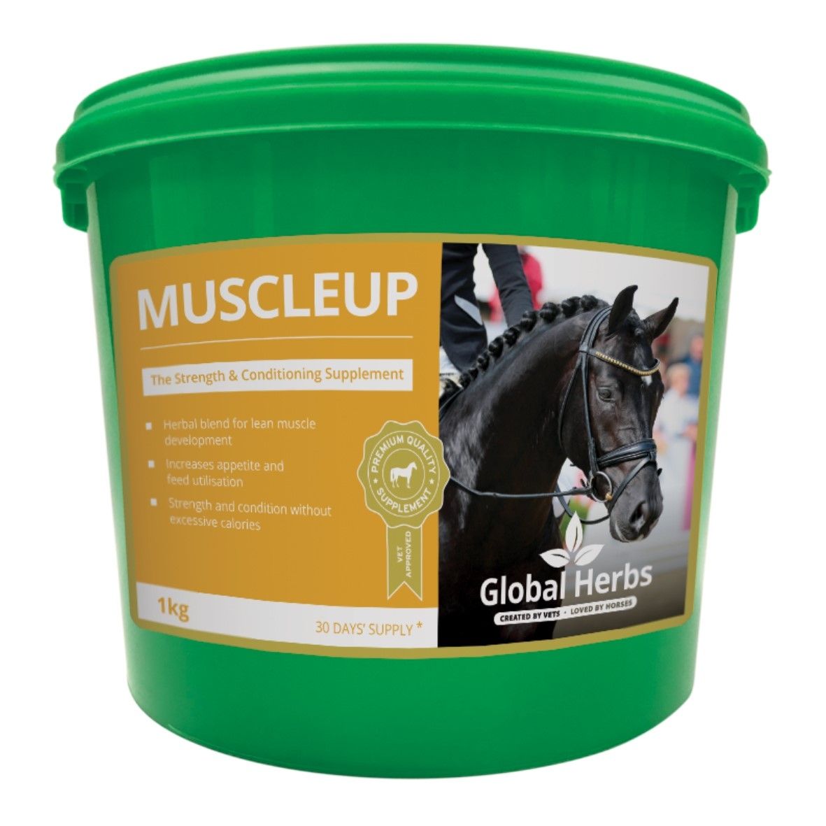 Global Herbs Muscle up Horse Equestrian Topline 1kg RRP 26.50 CLEARANCE XL 19.99